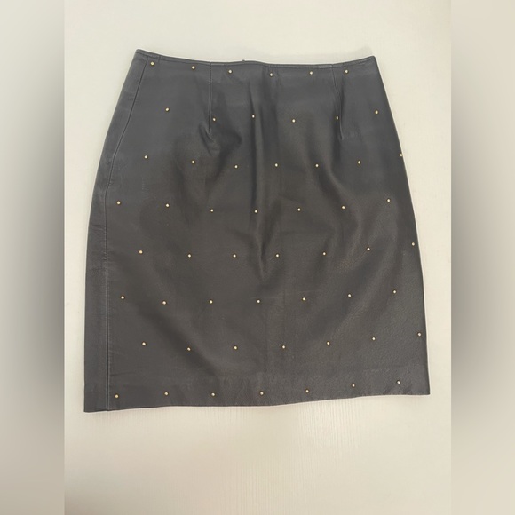 *100% Leather Vintage 80s David Benjamin Skirt - Picture 2 of 13